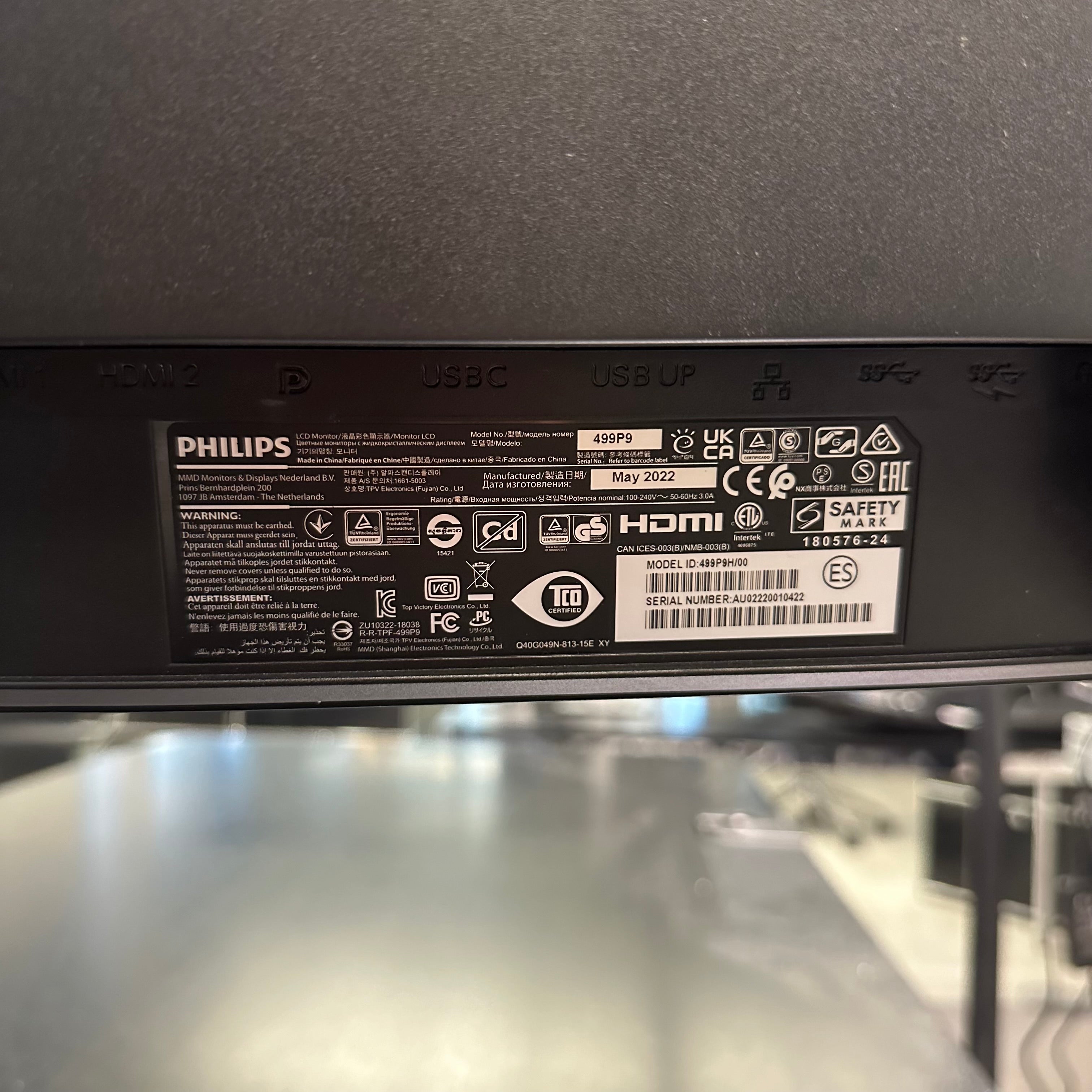 Philips Curved Monitor 499P9H/00