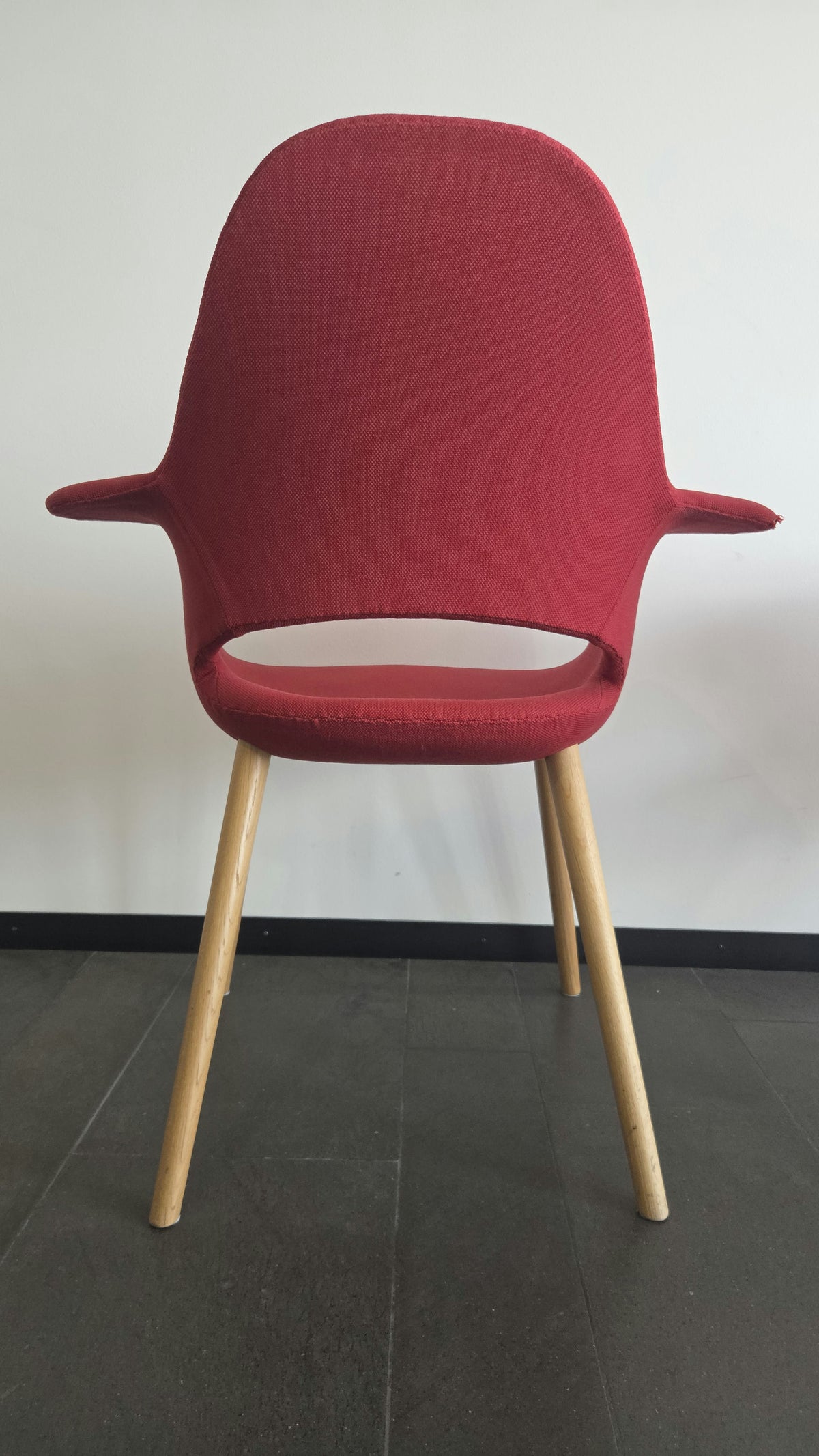 Vitra Organic Chair Sessel (Eames & Saarinen), Stoff Rot