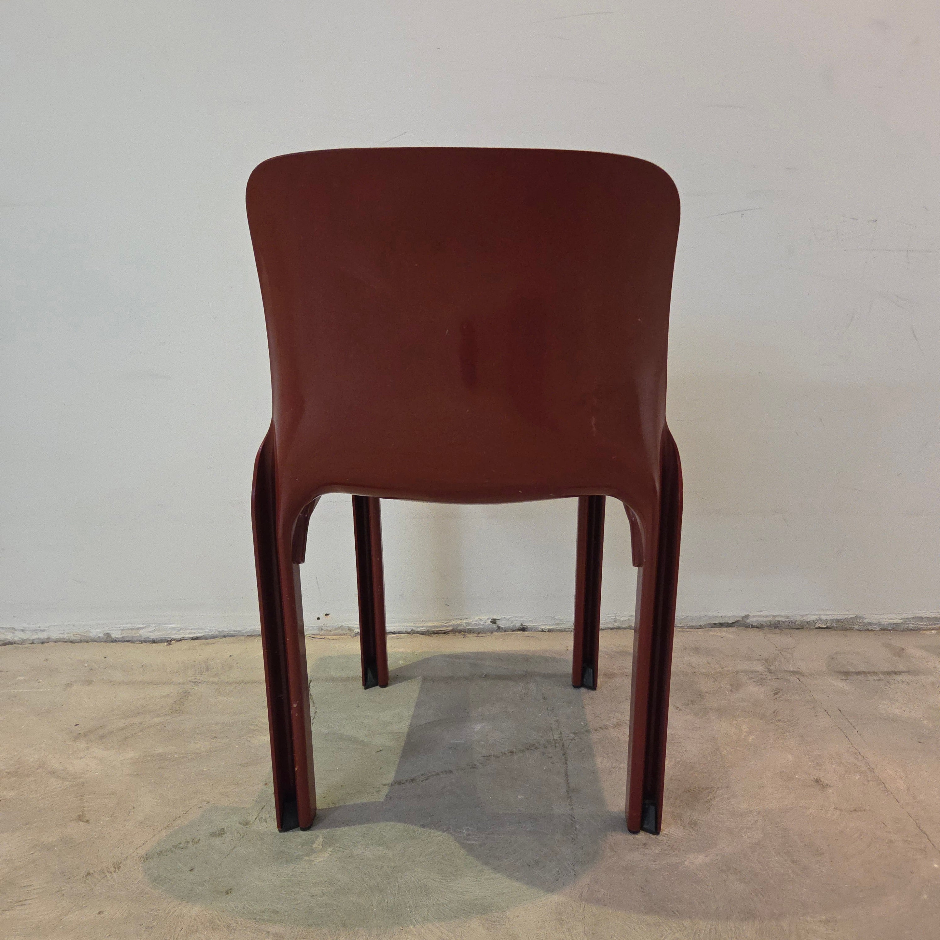 Vintage Artemide Selene Stuhl – Rot – Vico Magistretti – 1970er Space Age Design