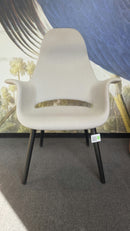 Vitra Organic Highback Sessel, Stoff Grau, Beine Schwarz