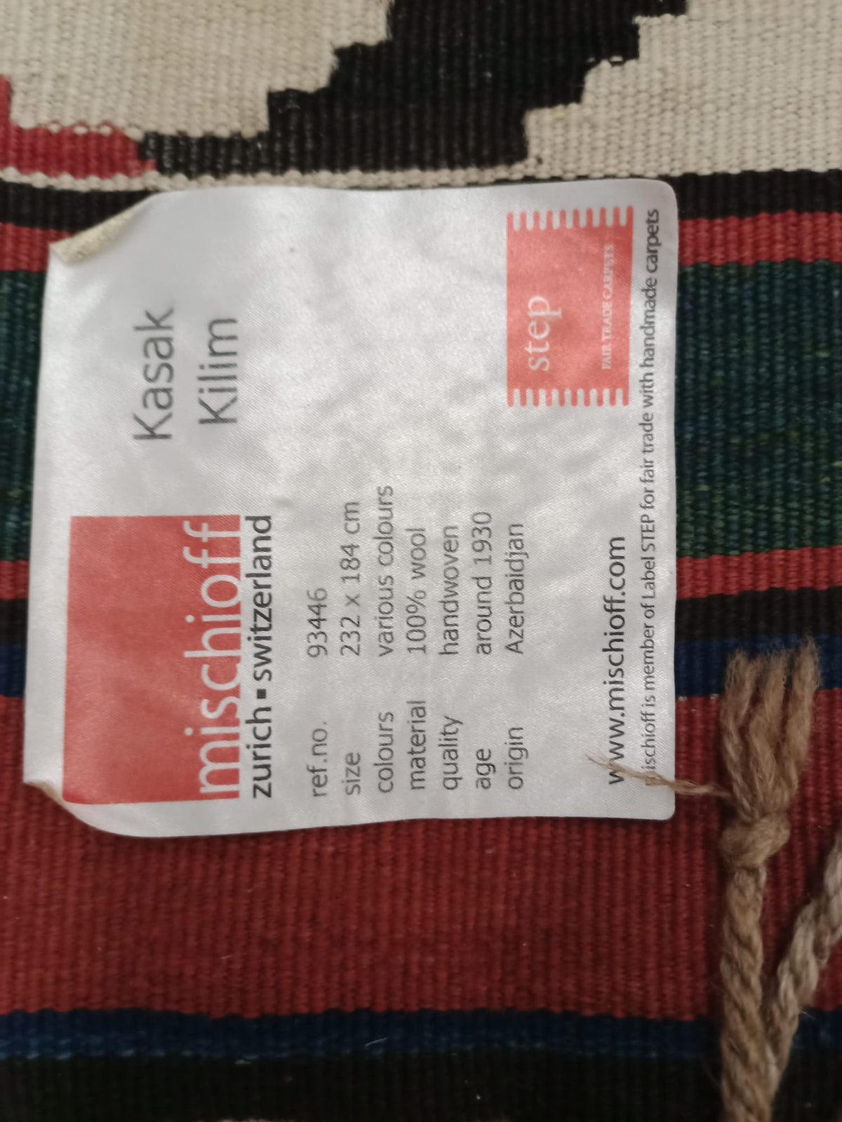 Mischioff Kasak Kilim Teppich, handgewebt, Wolle, 232 × 184 cm