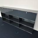 USM Haller Regal 3x3 Anthrazit mit 3 Klapptüren