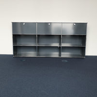 USM Haller Regal 3x3 Anthrazit mit 3 Klapptüren