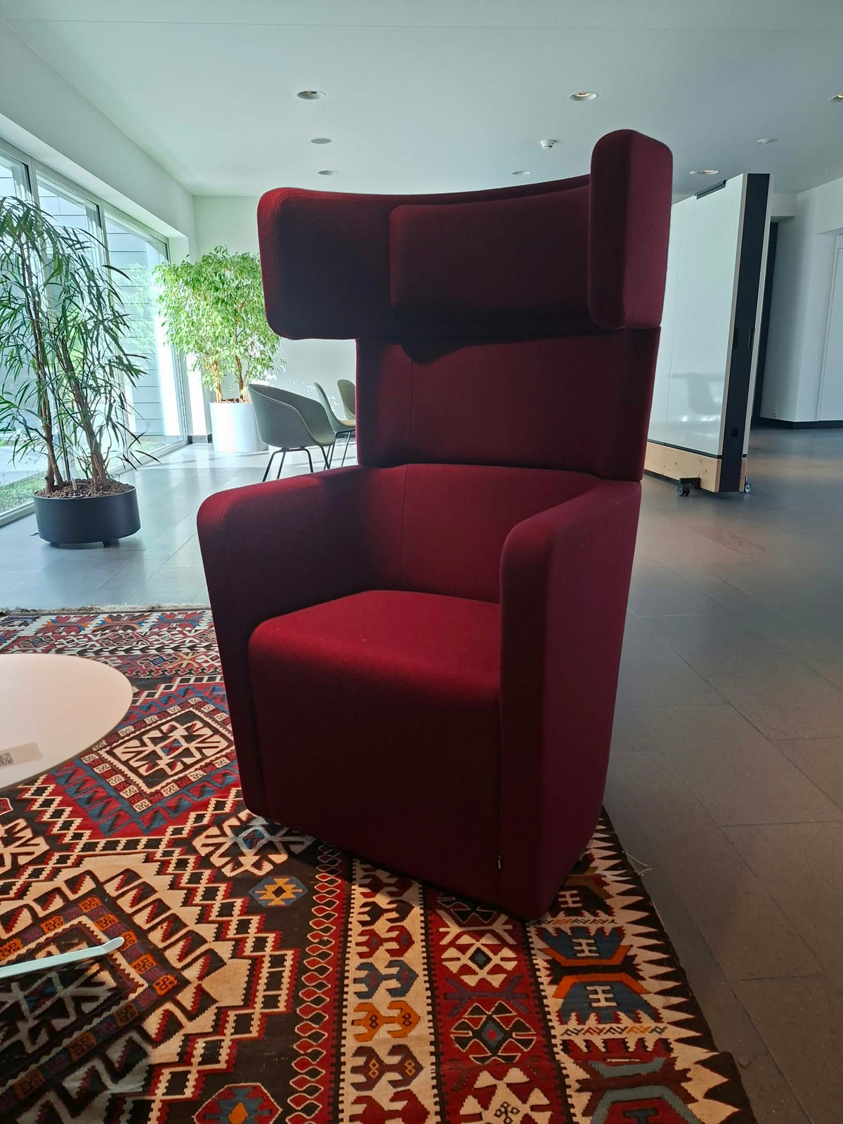 Bene Parcs Wing Chair Ohrensessel drehbar, Stoff Rot