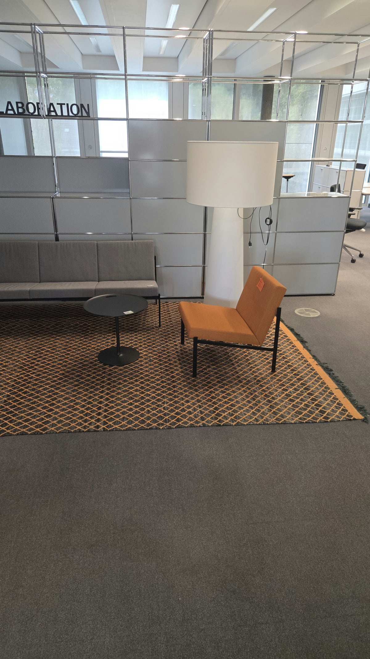 Miinu Designer-Teppich, Muster Schwarz/Orange, 300 × 220 cm