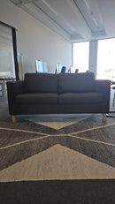 IKEA Pärup 2er-Sofa, Stoff Grau, Gestell Eiche, 166 cm