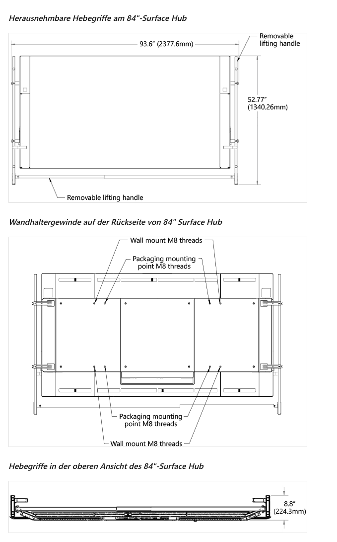 Microsoft Surface Hub 1596 84" Interaktives Whiteboard LIM 3840x2160 Pixel 4K | Intel Core i7 vierte Generation | Nvidia Quadro K2200 | SSD 128 GB | Ram 8 GB | Windows 10 Pro |