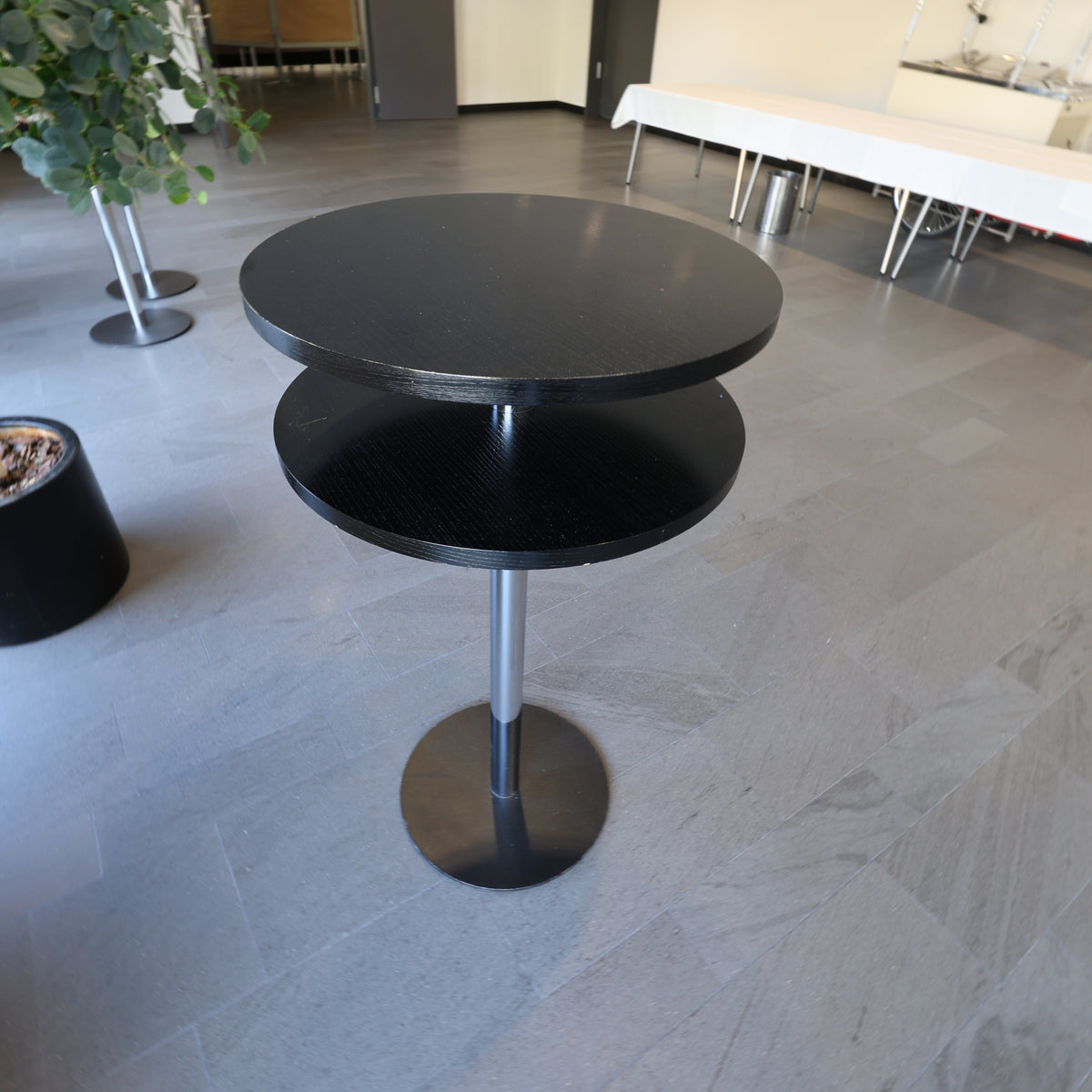 Stehtisch rund Ø 60, Schwarz/Chrom – leicht gebraucht