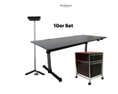 10er Set höhenverstellbarer USM Kitos, Rollkorpus, Tobias Grau Lampe 1139