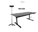 10er Set: höhenverstellbarer USM Kitos Tisch, Tobias Grau LED Stehlampe 1135
