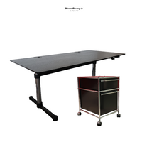 Set: Höhenverstellbarer USM Kitos M Tisch und USM Haller Rollkorpus 1136