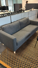 IKEA Pärup 2er-Sofa, Stoff Grau, Gestell Eiche, 166 cm