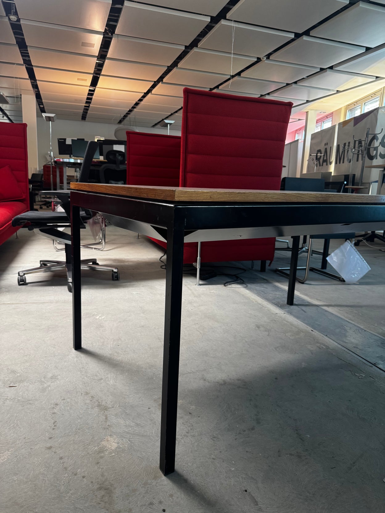 Vintage Tisch Palisander Metall schwarz ähnlich Idealheim Dieter Wäckerlin