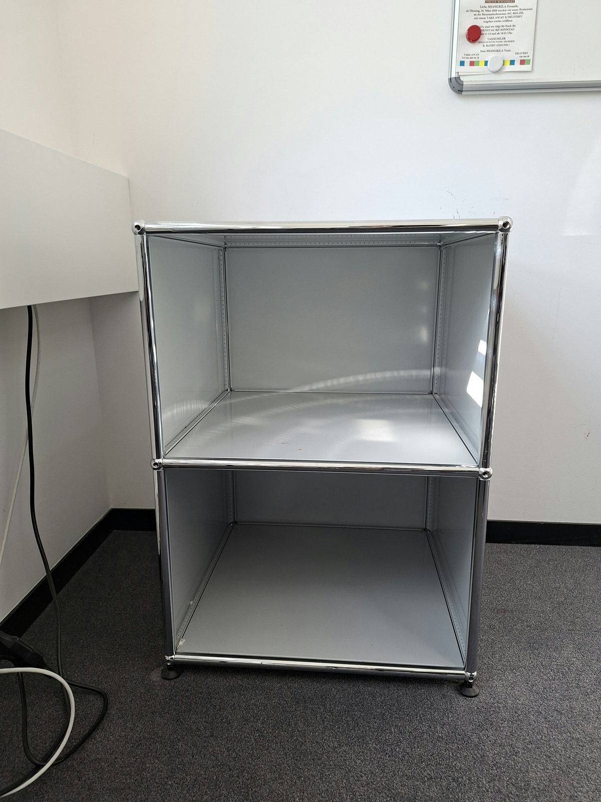 USM Haller Regal 1x2 (50 cm breit) Tiefe 50, Lichtgrau, ohne Fronten
