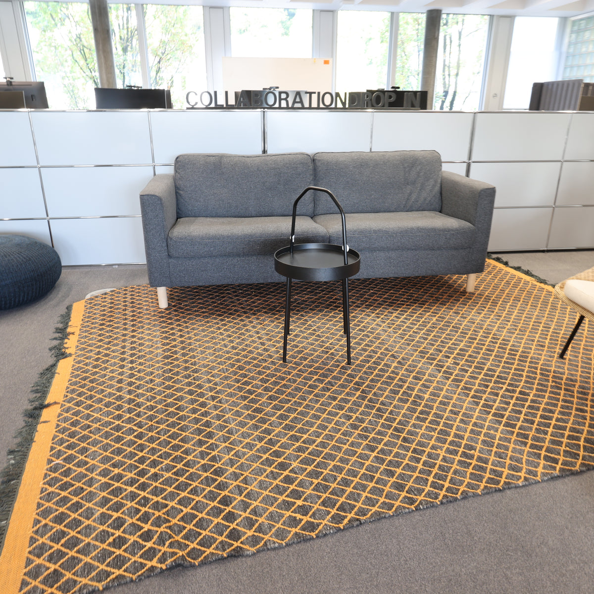 IKEA Pärup 2er-Sofa, Stoff Grau, Gestell Eiche, 166 cm
