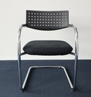 Vitra Visavis Freischwinger Konferenzstuhl, Schwarz, Gestell Chrom