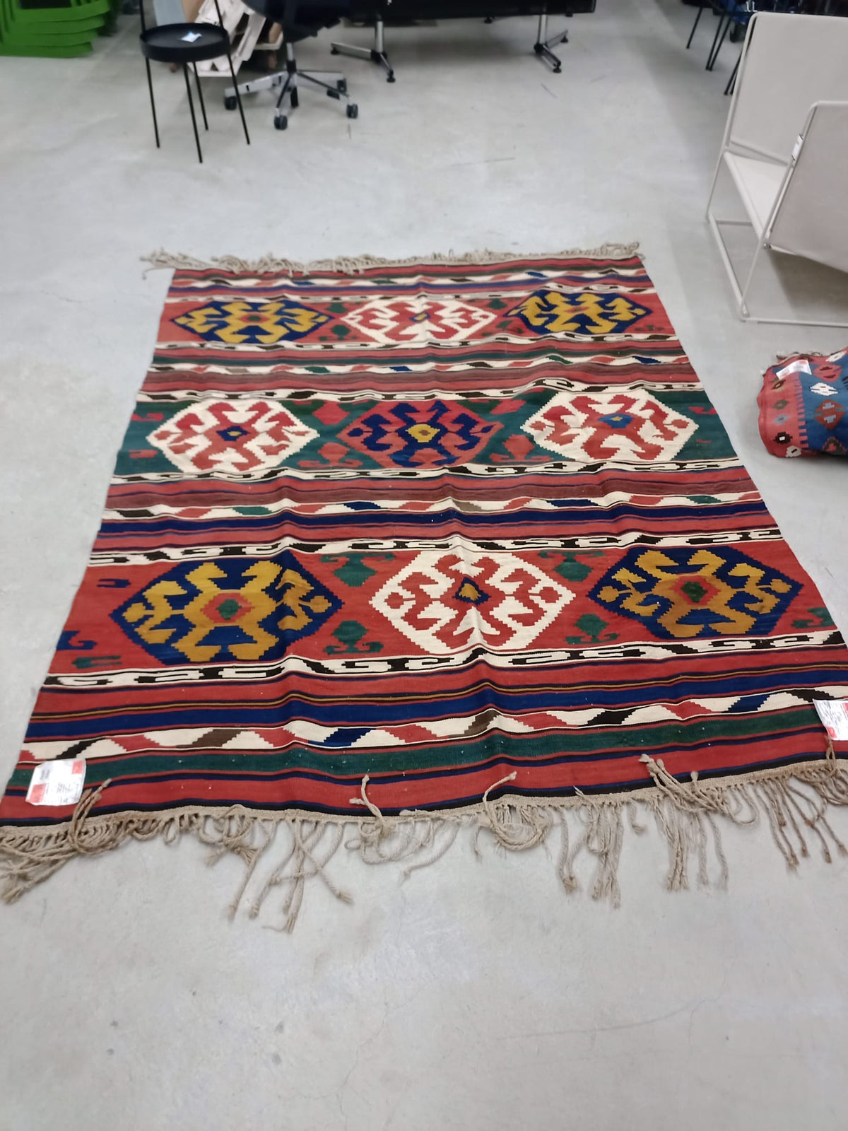 Mischioff Kasak Kilim Teppich, handgewebt, Wolle, 232 × 184 cm
