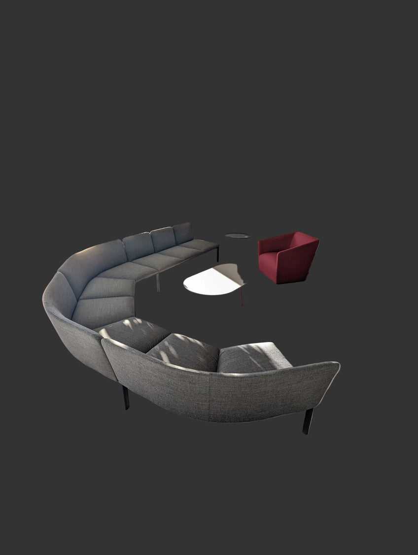 Lapalma ADD Modulsofa, Stoff Grau, 460 × 130 cm