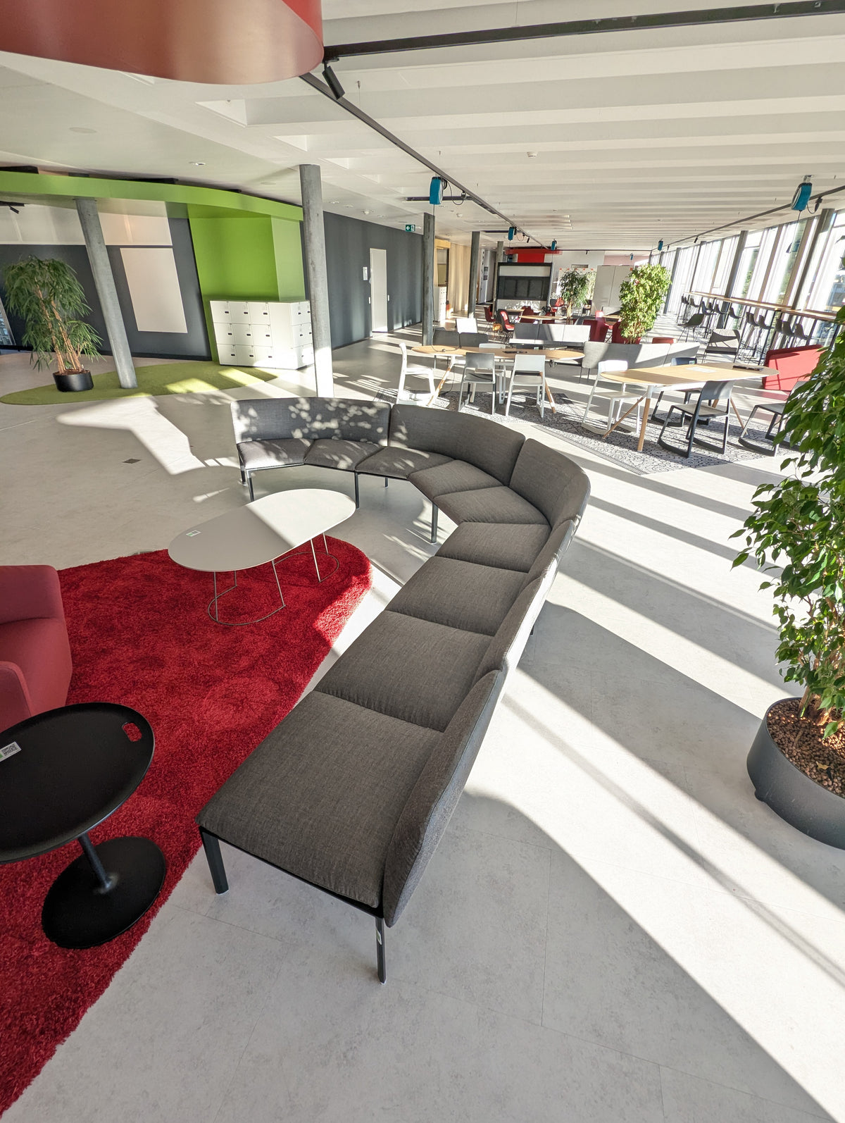 Lapalma ADD Modulsofa, Stoff Grau, Gestell Schwarz, 460 × 130 cm