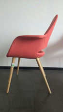 Vitra Organic Chair Sessel (Eames & Saarinen), Stoff Orange, Eiche