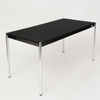 USM Haller Tisch höhenverstellbar mit Kubel Linoleum, Nero