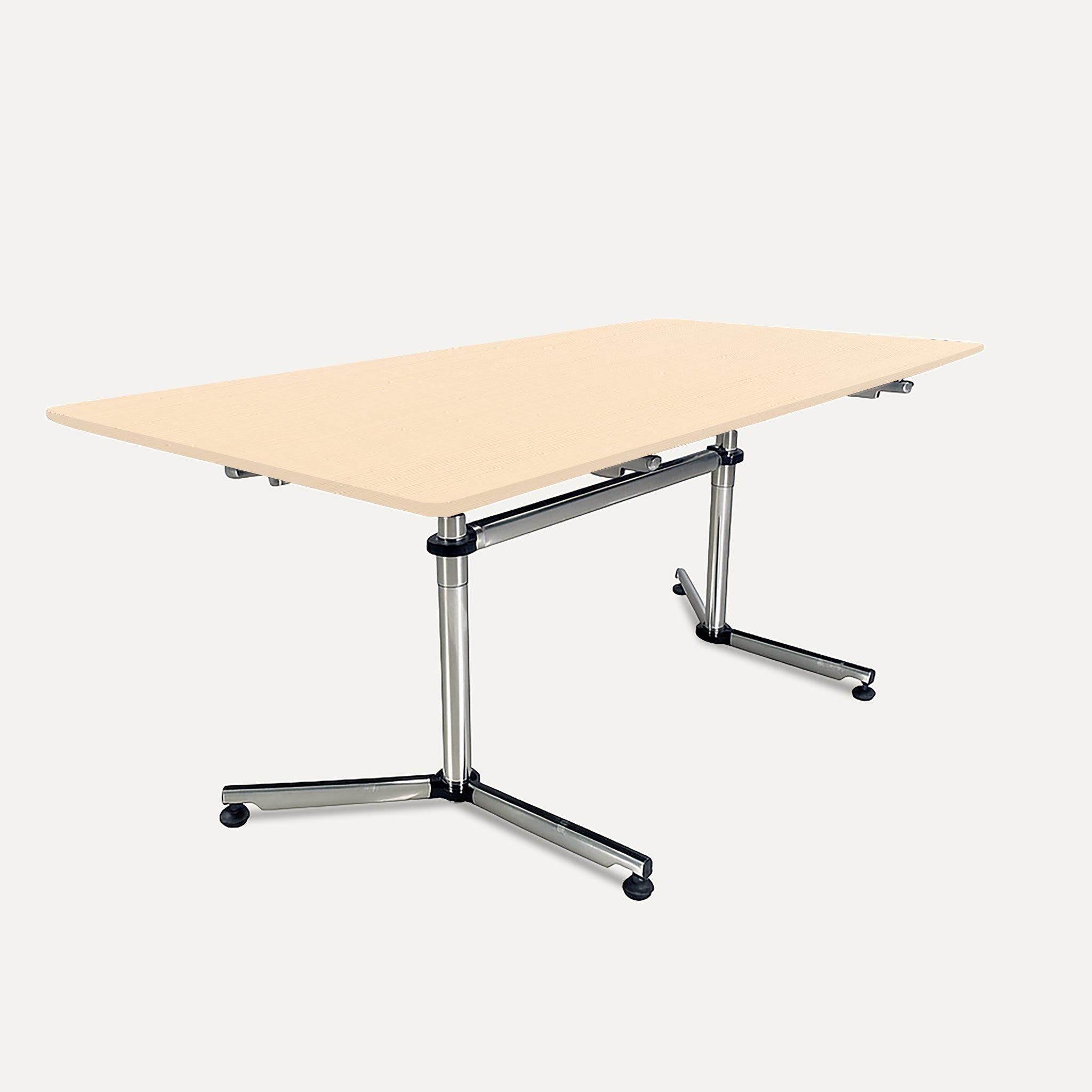 USM Kitos E2 elektrisch höhenverstellbar Eiche furniert, geölt, weiss