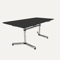 USM Kitos E2 elektrisch höhenverstellbar Linoleum, Nero