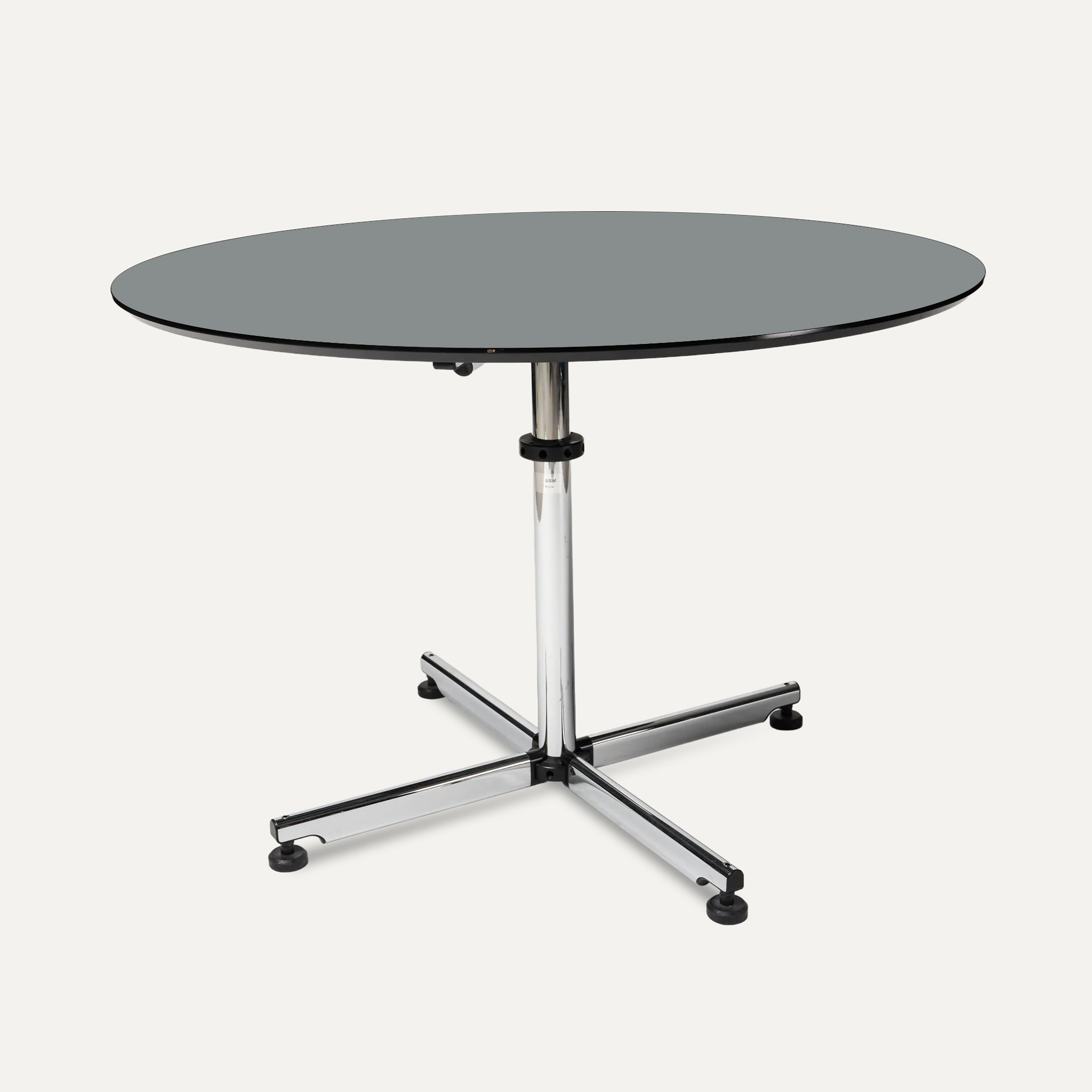 USM Kitos Tisch rund Linoleum, Ash