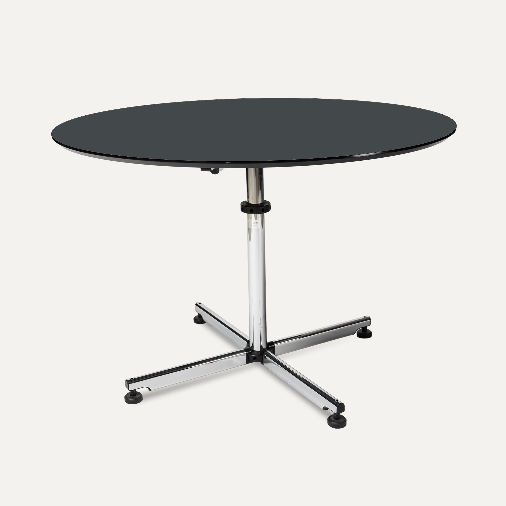 USM Kitos Tisch rund Linoleum, Charcoal