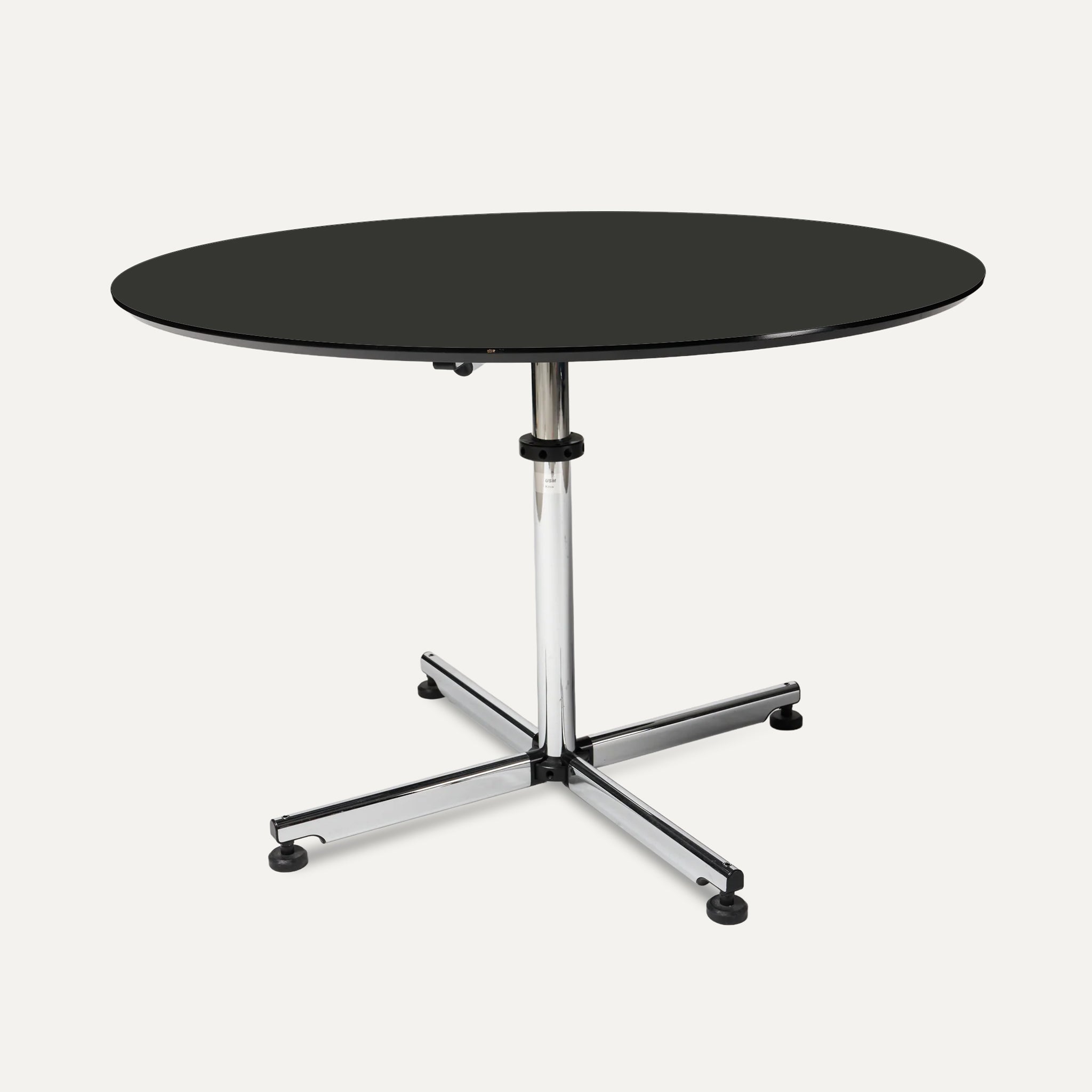 USM Kitos Tisch rund Linoleum, Nero