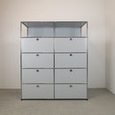USM Haller Highboard Lichtgrau 2x5, 35cm tief mit Schubladen und Klappen