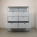 USM Haller Highboard Lichtgrau 2x5, 35cm tief mit Schubladen und Klappen