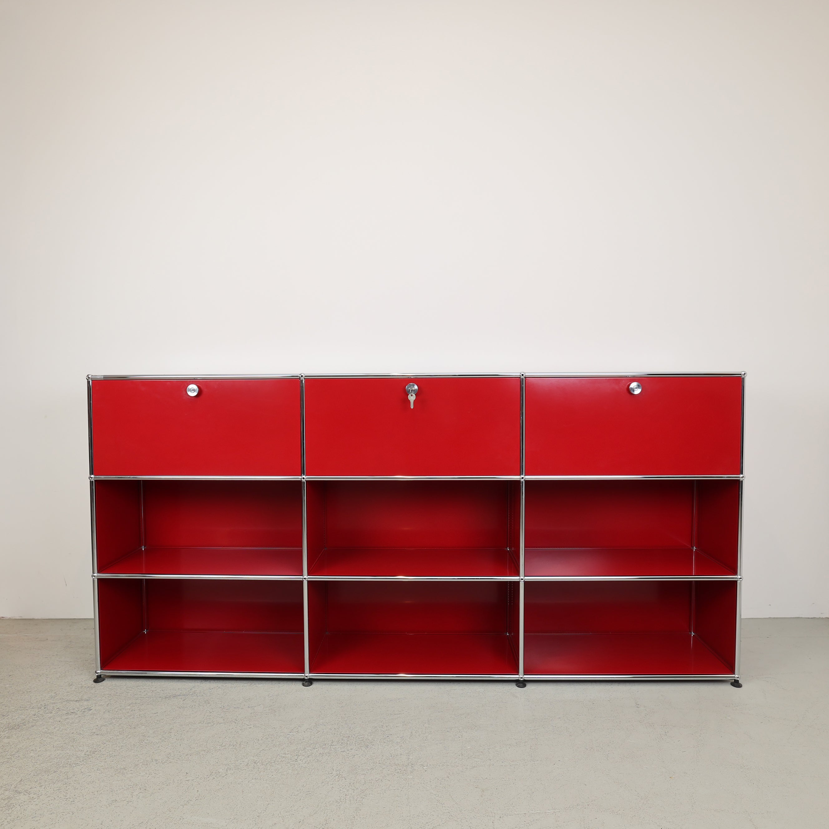 USM Haller Sideboard Rubinrot 3x3