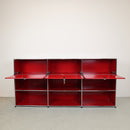 USM Haller Sideboard Rubinrot 3x3