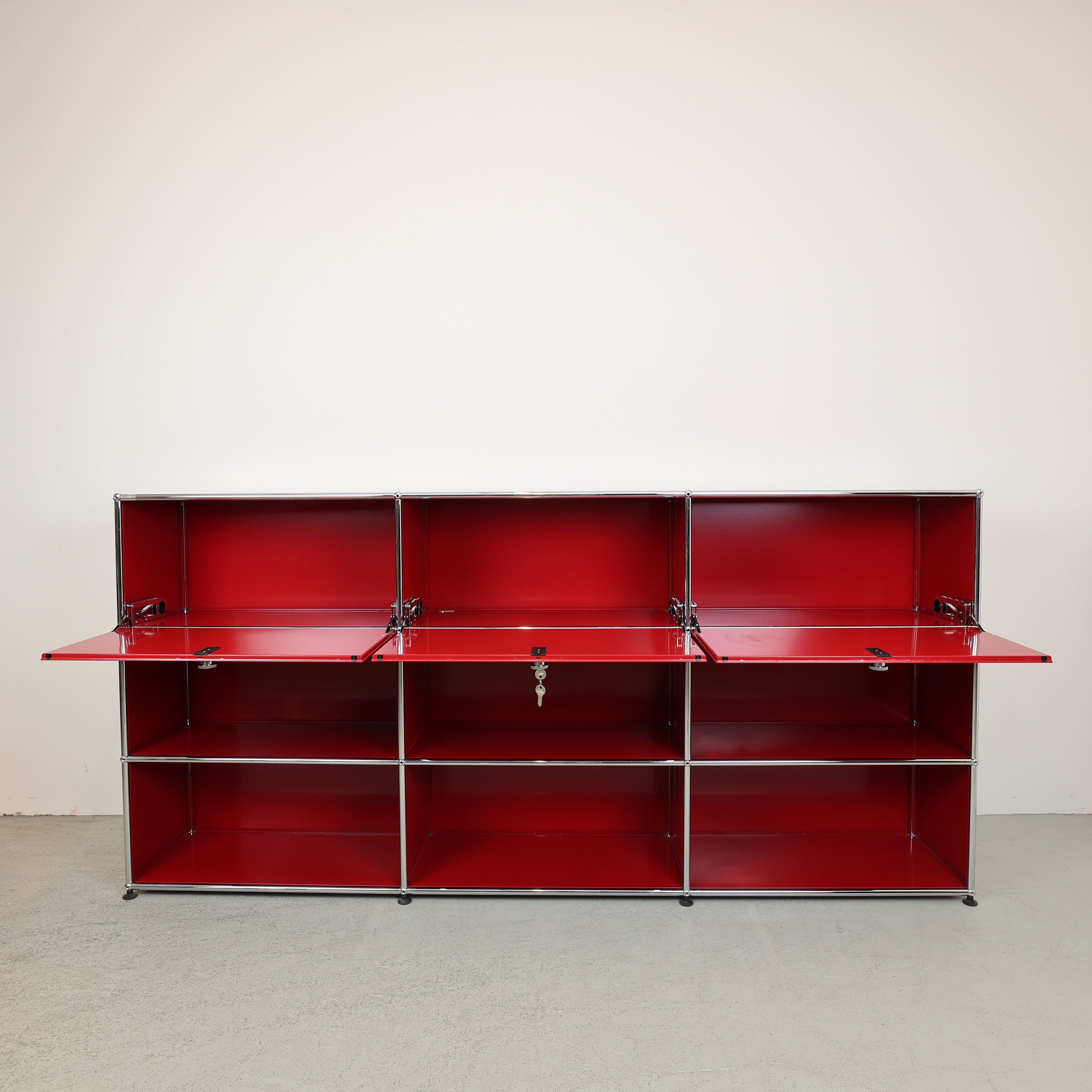 USM Haller Sideboard Rubinrot 3x3