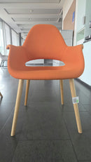 Fritz Hansen Swan Chair Sessel (Arne Jacobsen), Stoff Dunkelorange