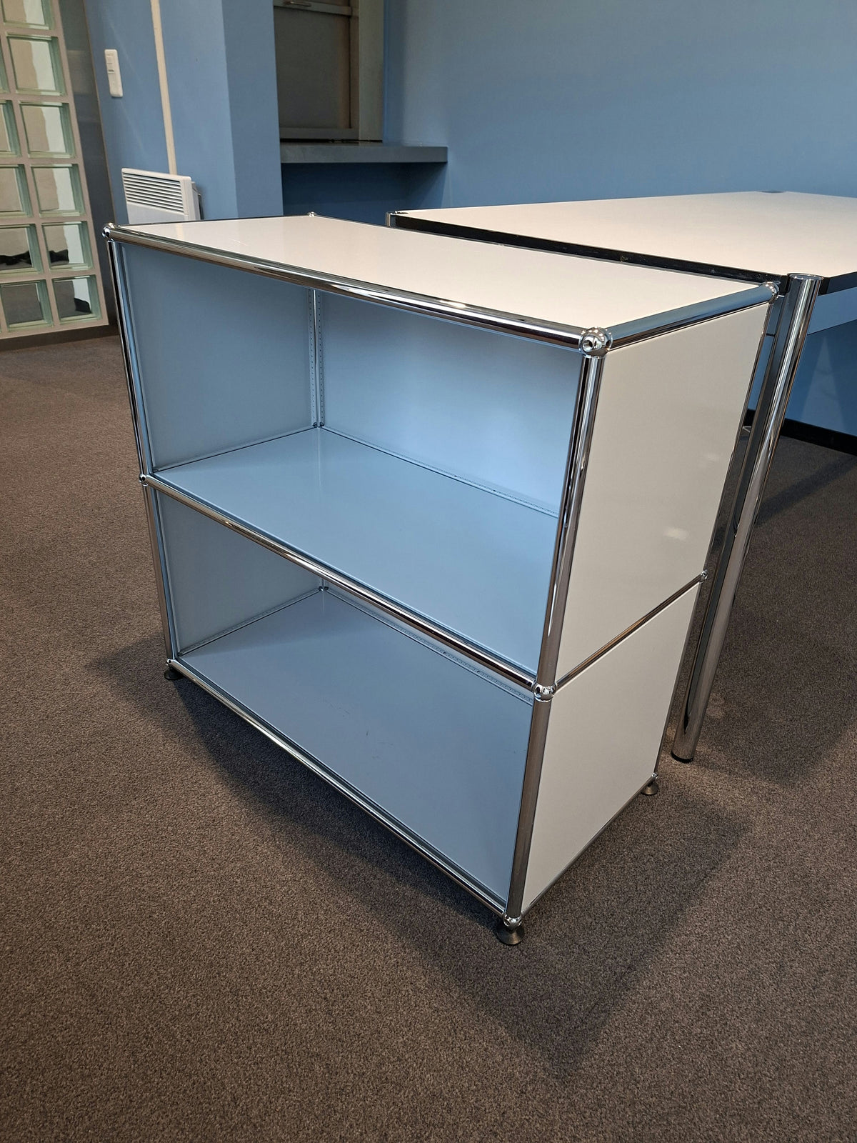 USM Haller Regal 1x2, Lichtgrau, offen – offen