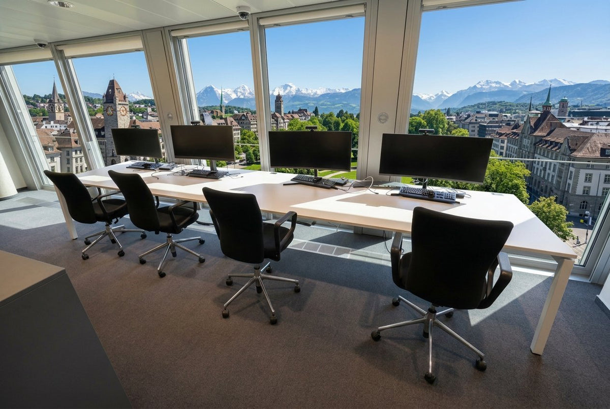 Vitra Joyn Bench Arbeitstisch 6 Plätze, Weiss, 480 × 100 cm