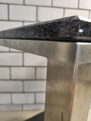 Chromstahl Rolltisch mit schwarzer Granitplatte B0052