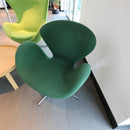 Fritz Hansen Swan Chair Sessel (Arne Jacobsen), Stoff Dunkelgrün