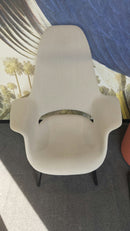 Vitra Organic Highback Sessel, Stoff Grau, Beine Schwarz