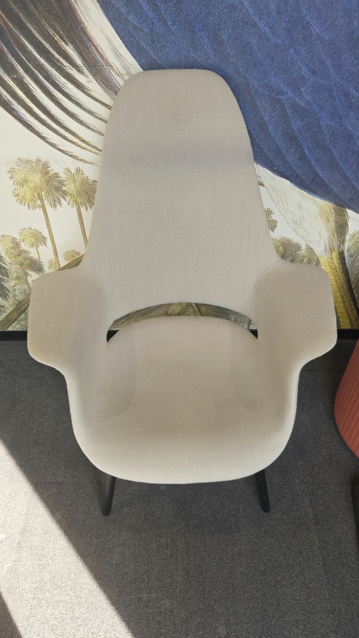 Vitra Organic Highback Sessel, Stoff Grau, Beine Schwarz