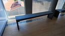 Lounge-Sitzbank, Metallgestell Schwarz, 210 × 36 cm