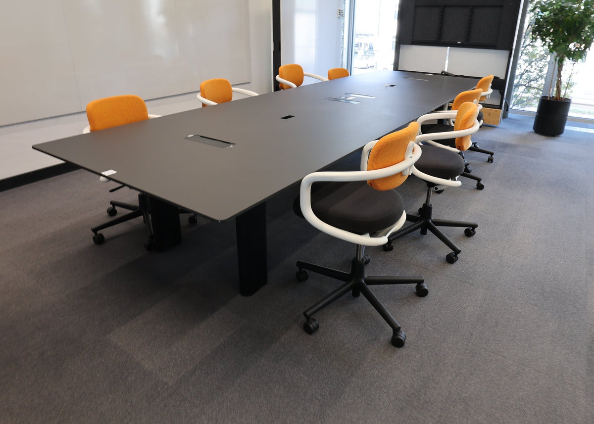 Vitra Pier Co-Working Table Grosstisch, Schwarz, 380 × 140 cm