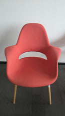 Vitra Organic Chair Sessel (Eames & Saarinen), Stoff Orange, Eiche