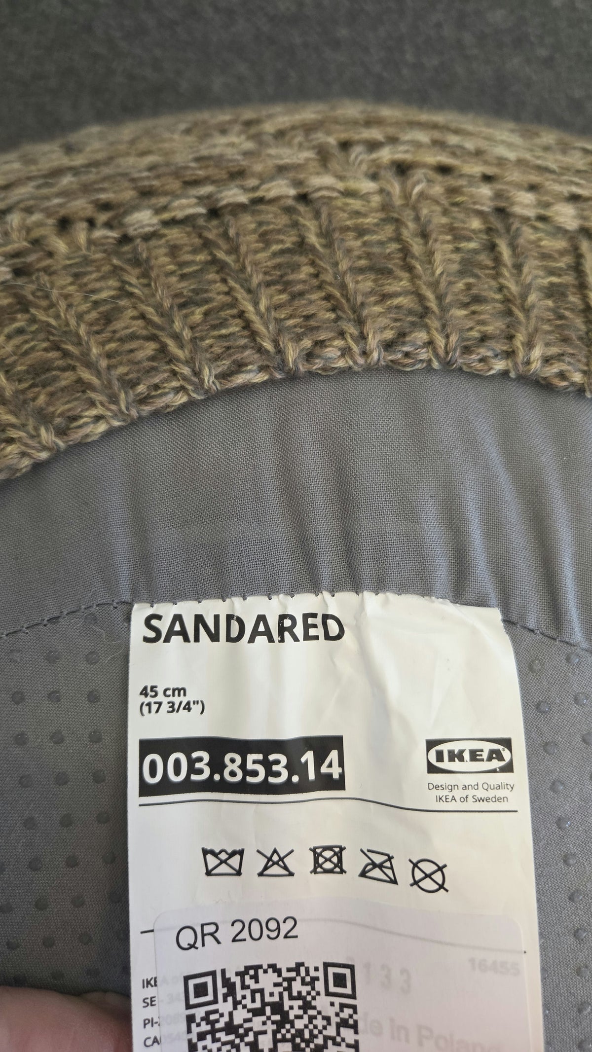 IKEA Sandared Pouf, Beige, Ø 50 cm