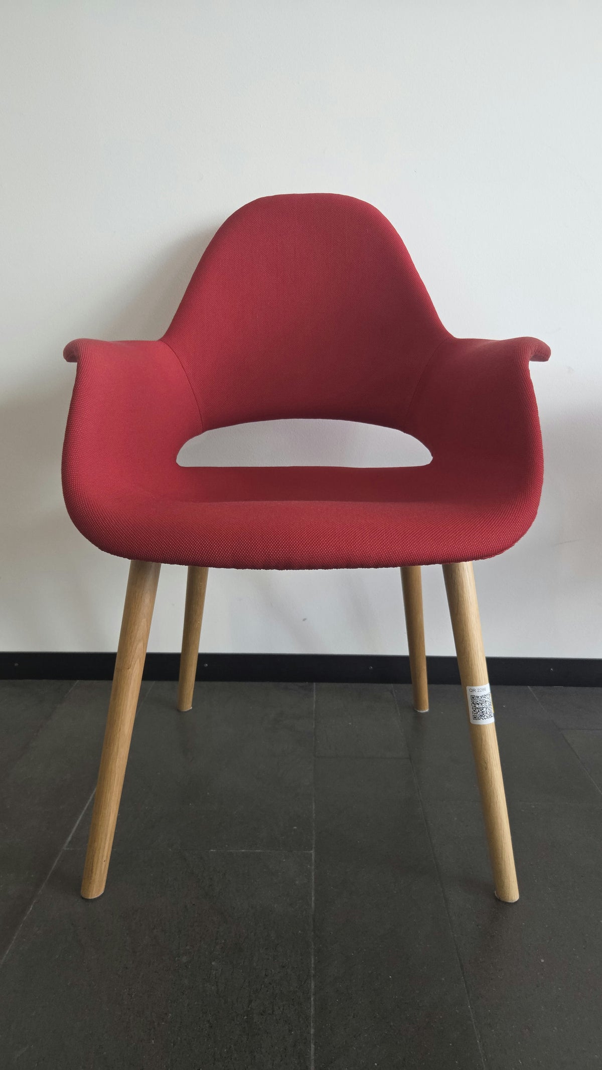 Vitra Organic Chair Sessel (Eames & Saarinen), Stoff Rot