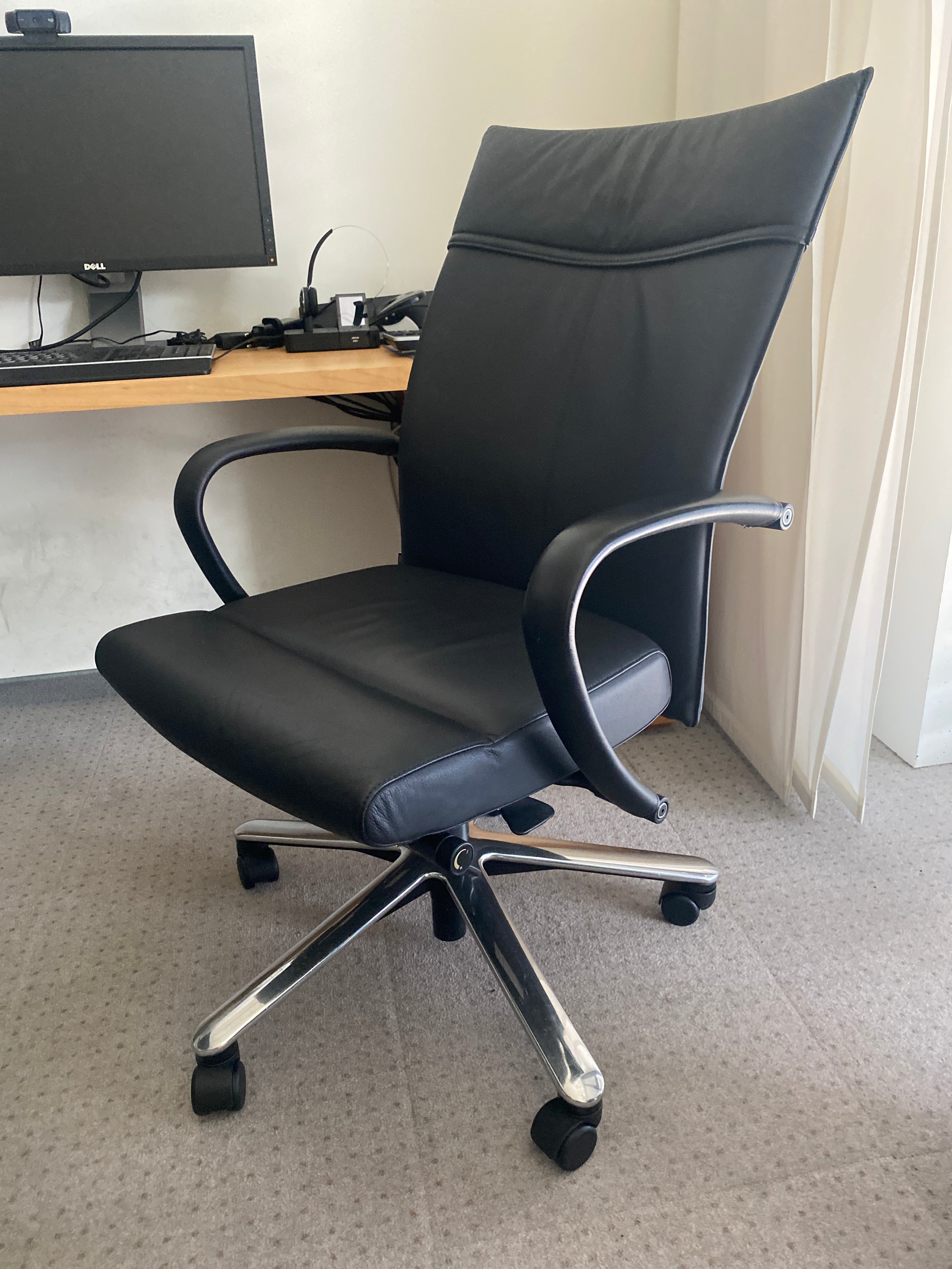 Klöber Ciello Bürodrehstuhl Leder in Top Zustand B0727