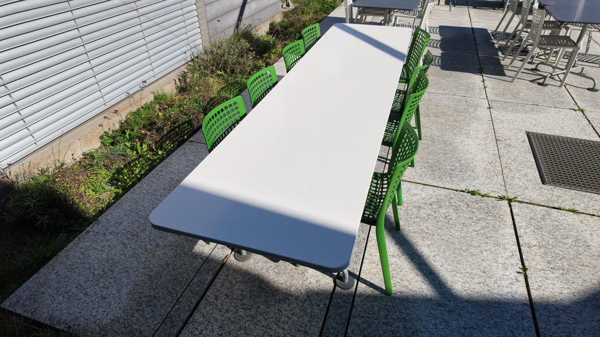 Atelier Alinea Gartentisch, Stahl Weiss, 295 × 75 cm