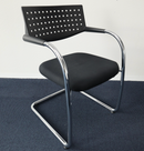 Vitra Visavis Freischwinger Konferenzstuhl, Schwarz, Gestell Chrom